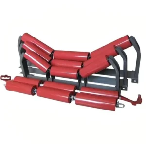 Heavy duty conveyor troughing idler set